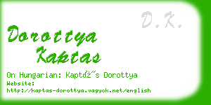 dorottya kaptas business card